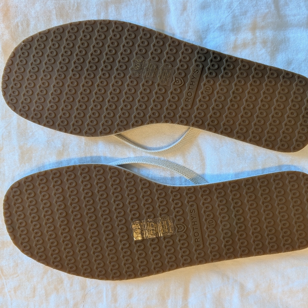 Rothys White Flip Flop NWT Size 10 - Picture 4 of 4